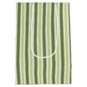 Sac Cadeau Moyen Bandes de bonbons d'olive et blanc (Dos)