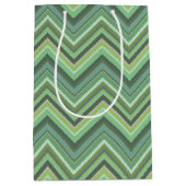 Sac Cadeau Moyen Bandes de zigzag vert olive (Devant)