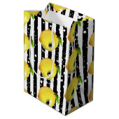 Sac Cadeau Moyen Bandes et citrons (Dos Angle)