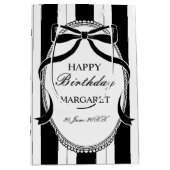 Sac Cadeau Moyen Bandes rétro noir et blanc arc anniversaire person (Devant)