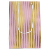 Sac Cadeau Moyen Bandes roses et or (Dos)