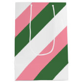 Sac Cadeau Moyen Bandes roses, vertes et blanches (Dos)