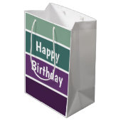 Sac Cadeau Moyen Bandes Vertes Et Violettes (Dos Angle)