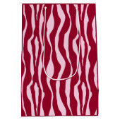 Sac Cadeau Moyen Bandes zébrées - Bourgogne et rose (Dos)