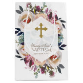 Sac Cadeau Moyen Baptême géométrique bleu rose pâle (Devant)