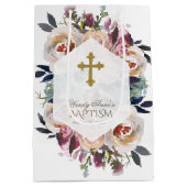 Sac Cadeau Moyen Baptême géométrique bleu rose pâle (Dos)