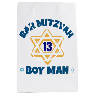 Sac Cadeau Moyen Bar Mitzvah Star de David