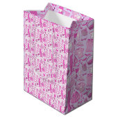 Sac Cadeau Moyen Barbiecore rose et rose chaud (Dos Angle)