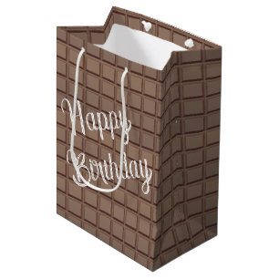 Sac Cadeau Moyen Barre de chocolat au lait d'anniversaire
