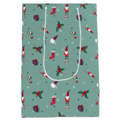 Sac Cadeau Moyen Bas de Noël, Père Noël et cadeaux (Dos)