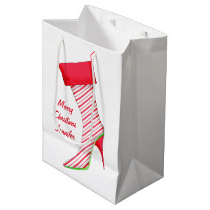 Sac Cadeau Moyen Bas de Noël personnalisé par nom d'amant de