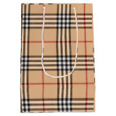 Sac Cadeau Moyen Base Chic Tan Chaud Blanc Noir Brown Tartan (Dos)
