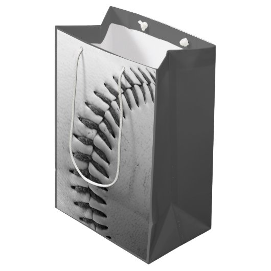 Sac Cadeau Moyen Baseball noir et blanc (Devant Angle)