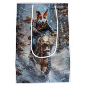 Sac Cadeau Moyen Basenji Chien équitation Moto Noël (Dos)