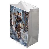 Sac Cadeau Moyen Basenji Chien équitation Moto Noël (Dos Angle)