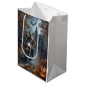 Sac Cadeau Moyen Basenji équitation moto Halloween effrayant (Devant Angle)