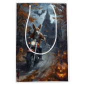 Sac Cadeau Moyen Basenji équitation moto Halloween effrayant (Devant)