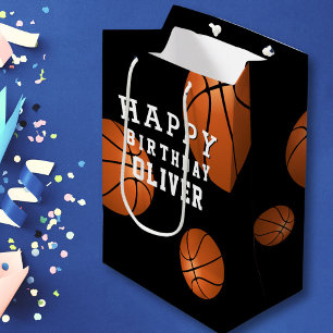 Sac Cadeau Moyen Basketball Ball Sports Enfants Joyeux anniversaire