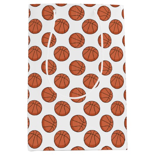 Sac Cadeau Moyen Basketball Pattern (Devant)
