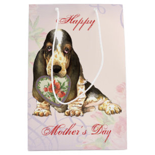 Sac Cadeau Moyen Basset Heart Maman