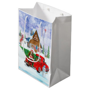 Sac Cadeau Moyen Basset Hound chien dans la livraison de Noël Camio