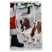 Sac Cadeau Moyen Basset Hound Croire Noël (Devant)
