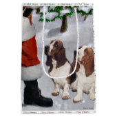 Sac Cadeau Moyen Basset Hound Croire Noël (Dos)