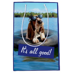 Sac Cadeau Moyen Basset Hound dans les lunettes de soleil