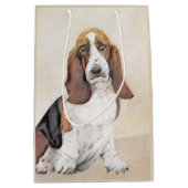 Sac Cadeau Moyen Basset Hound Peinture - Cute Original Chien Art (Devant)