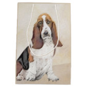 Sac Cadeau Moyen Basset Hound Peinture - Cute Original Chien Art (Dos)