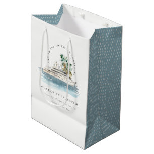 Sac Cadeau Moyen Bateau de croisière Dusky Palm Seascape Fête des m