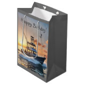 Sac Cadeau Moyen Bateau de pêche (Devant Angle)