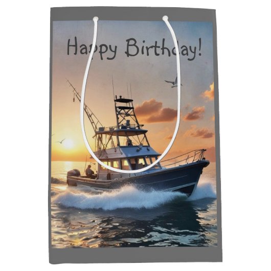 Sac Cadeau Moyen Bateau de pêche (Devant)