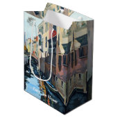 Sac Cadeau Moyen Bateaux sur un canal vénitien (Devant Angle)