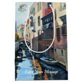 Sac Cadeau Moyen Bateaux sur un canal vénitien (Devant)