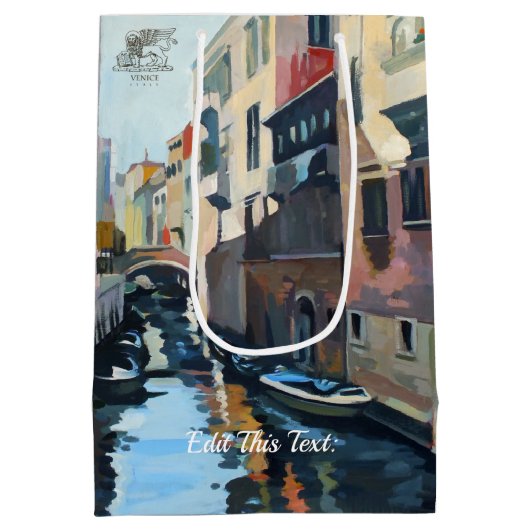 Sac Cadeau Moyen Bateaux sur un canal vénitien (Dos)