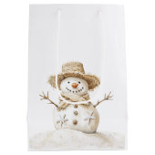 Sac Cadeau Moyen Beach Coast Snowman Noël (Dos)