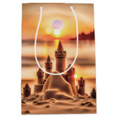Sac Cadeau Moyen Beach Sandcastle pour Anniversaire (Devant)