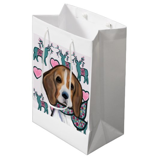 Sac Cadeau Moyen Beagle (Devant Angle)