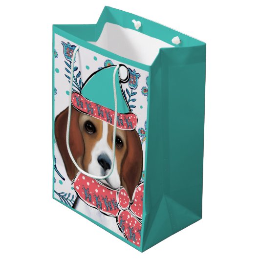Sac Cadeau Moyen Beagle (Devant Angle)