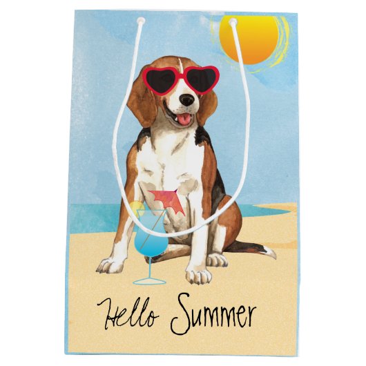 Sac Cadeau Moyen Beagle d'été (Dos)