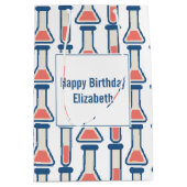 Sac Cadeau Moyen Beaker & Test Tube Science Thème Anniversaire (Devant)