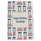 Sac Cadeau Moyen Beaker & Test Tube Science Thème Anniversaire (Devant)