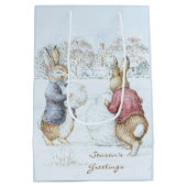 Sac Cadeau Moyen Beatrix Potter Snowman et Bunnies Holiday (Dos)