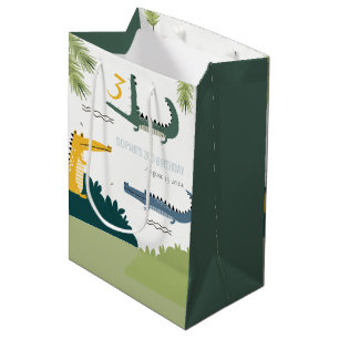 Sac Cadeau Moyen Beau Alligator Chompe N'importe quel Anniversaire