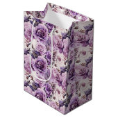 Sac Cadeau Moyen Beau Fleurs sauvages violets (Devant Angle)