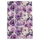 Sac Cadeau Moyen Beau Fleurs sauvages violets (Dos)