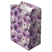 Sac Cadeau Moyen Beau Fleurs sauvages violets (Dos Angle)