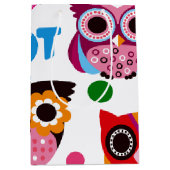 Sac Cadeau Moyen Beau hibou fait sur commande coloré (Devant)