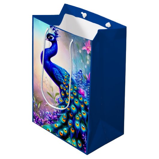 Sac Cadeau Moyen Beau Imaginaire Peacock (Devant Angle)